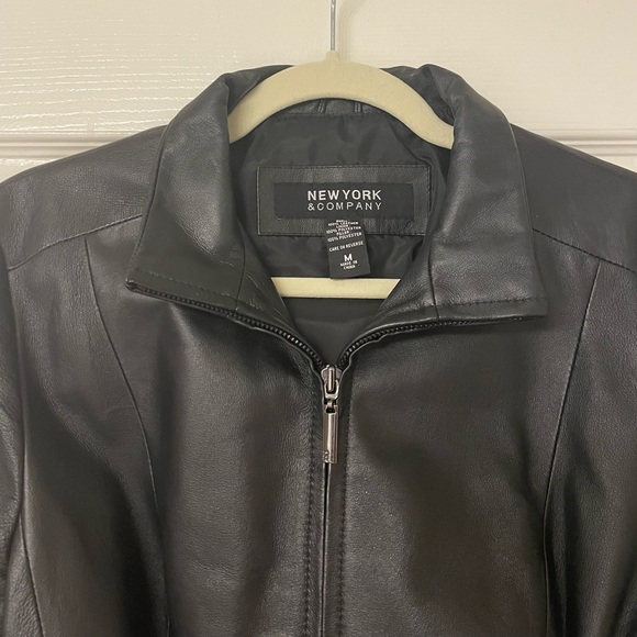 100% Soft Leather Jacket by New York and Company Size M - Picture 9 of 11